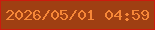 文字の大きさ：2、枠の色：cc1b0e、背景の色：9f3f12、文字の色：f68738 無料ブログパーツのブログ時計