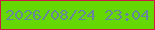 文字の大きさ：2、枠の色：cc1b45、背景の色：65d703、文字の色：66869c 無料ブログパーツのブログ時計