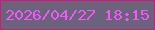 文字の大きさ：1、枠の色：cc1c78、背景の色：6b637c、文字の色：f157f9 無料ブログパーツのブログ時計
