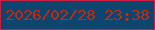 文字の大きさ：1、枠の色：cc1d43、背景の色：0c456d、文字の色：c62910 無料ブログパーツのブログ時計