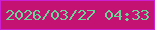 文字の大きさ：1、枠の色：cc1fd3、背景の色：c41273、文字の色：6ad497 無料ブログパーツのブログ時計