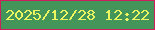 文字の大きさ：4、枠の色：cc205e、背景の色：439559、文字の色：ecf661 無料ブログパーツのブログ時計