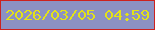 文字の大きさ：4、枠の色：cc221f、背景の色：8c91c3、文字の色：e3e218 無料ブログパーツのブログ時計