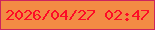 文字の大きさ：3、枠の色：cc245e、背景の色：f38b44、文字の色：fd0d27 無料ブログパーツのブログ時計