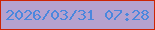 文字の大きさ：5、枠の色：cc2505、背景の色：b5a2cf、文字の色：4b87dd 無料ブログパーツのブログ時計