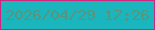 文字の大きさ：4、枠の色：cc267d、背景の色：1bb5be、文字の色：58957e 無料ブログパーツのブログ時計