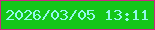 文字の大きさ：1、枠の色：cc2782、背景の色：14c719、文字の色：91f9ec 無料ブログパーツのブログ時計
