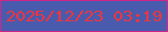 文字の大きさ：2、枠の色：cc2889、背景の色：495bad、文字の色：f0353f 無料ブログパーツのブログ時計
