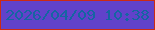 文字の大きさ：1、枠の色：cc2a13、背景の色：6142ca、文字の色：1565a2 無料ブログパーツのブログ時計