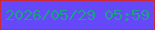 文字の大きさ：3、枠の色：cc2a3a、背景の色：6548f9、文字の色：1fa086 無料ブログパーツのブログ時計