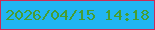 文字の大きさ：3、枠の色：cc2b56、背景の色：21b5f3、文字の色：469e33 無料ブログパーツのブログ時計