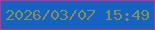 文字の大きさ：3、枠の色：cc2b89、背景の色：1363c3、文字の色：8b8c54 無料ブログパーツのブログ時計