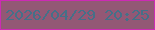 文字の大きさ：3、枠の色：cc2bb4、背景の色：935875、文字の色：457088 無料ブログパーツのブログ時計