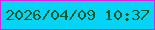 文字の大きさ：4、枠の色：cc2cdf、背景の色：05d4f7、文字の色：01592b 無料ブログパーツのブログ時計