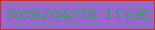文字の大きさ：2、枠の色：cc2d2b、背景の色：946bc8、文字の色：3f9967 無料ブログパーツのブログ時計