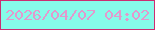 文字の大きさ：5、枠の色：cc2e71、背景の色：86fbe9、文字の色：e399cd 無料ブログパーツのブログ時計