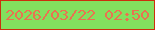 文字の大きさ：2、枠の色：cc2f0c、背景の色：83e05e、文字の色：ea7250 無料ブログパーツのブログ時計