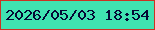 文字の大きさ：1、枠の色：cc3223、背景の色：40e3b1、文字の色：050935 無料ブログパーツのブログ時計