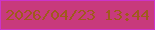文字の大きさ：4、枠の色：cc33c9、背景の色：c83a7c、文字の色：9f5a1d 無料ブログパーツのブログ時計