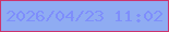 文字の大きさ：5、枠の色：cc346d、背景の色：8facf2、文字の色：7e8efb 無料ブログパーツのブログ時計