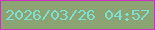 文字の大きさ：3、枠の色：cc34bf、背景の色：8ca373、文字の色：7cdfcf 無料ブログパーツのブログ時計