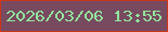 文字の大きさ：5、枠の色：cc351c、背景の色：774a60、文字の色：93e59c 無料ブログパーツのブログ時計