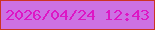 文字の大きさ：5、枠の色：cc3522、背景の色：cd71e3、文字の色：dd16c5 無料ブログパーツのブログ時計