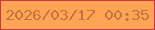 文字の大きさ：3、枠の色：cc3648、背景の色：ffa454、文字の色：c3753d 無料ブログパーツのブログ時計