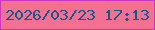 文字の大きさ：3、枠の色：cc36c0、背景の色：f37090、文字の色：19558e 無料ブログパーツのブログ時計