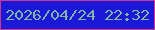 文字の大きさ：1、枠の色：cc3792、背景の色：1b19d7、文字の色：80b5a6 無料ブログパーツのブログ時計