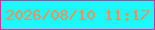 文字の大きさ：5、枠の色：cc3794、背景の色：1df8fd、文字の色：fb8c52 無料ブログパーツのブログ時計