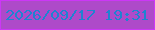 文字の大きさ：4、枠の色：cc37f6、背景の色：ae4ac9、文字の色：1e83d1 無料ブログパーツのブログ時計