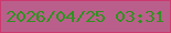文字の大きさ：5、枠の色：cc386f、背景の色：ba5f8b、文字の色：2e921f 無料ブログパーツのブログ時計