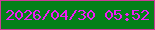 文字の大きさ：4、枠の色：cc3a97、背景の色：048019、文字の色：ef1bf6 無料ブログパーツのブログ時計