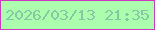 文字の大きさ：5、枠の色：cc3abf、背景の色：acfdad、文字の色：85c8a4 無料ブログパーツのブログ時計