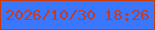 文字の大きさ：1、枠の色：cc3b0c、背景の色：3b77fc、文字の色：c13c26 無料ブログパーツのブログ時計