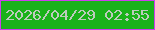 文字の大きさ：1、枠の色：cc3eee、背景の色：19b21b、文字の色：bccbbe 無料ブログパーツのブログ時計