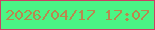 文字の大きさ：2、枠の色：cc4064、背景の色：4bf485、文字の色：b9874f 無料ブログパーツのブログ時計