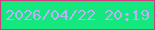 文字の大きさ：5、枠の色：cc407d、背景の色：14e77d、文字の色：bcb0f8 無料ブログパーツのブログ時計