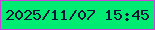 文字の大きさ：3、枠の色：cc41db、背景の色：00eb71、文字の色：0e1338 無料ブログパーツのブログ時計