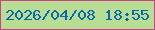文字の大きさ：2、枠の色：cc4284、背景の色：b8dd95、文字の色：0e66aa 無料ブログパーツのブログ時計