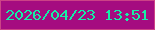 文字の大きさ：4、枠の色：cc4386、背景の色：a50c80、文字の色：15eea7 無料ブログパーツのブログ時計