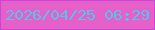 文字の大きさ：4、枠の色：cc44dc、背景の色：e560c9、文字の色：59c2ec 無料ブログパーツのブログ時計