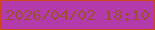 文字の大きさ：2、枠の色：cc471b、背景の色：b439aa、文字の色：9a5233 無料ブログパーツのブログ時計