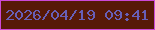 文字の大きさ：1、枠の色：cc49d8、背景の色：571908、文字の色：675fb7 無料ブログパーツのブログ時計