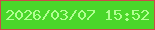 文字の大きさ：3、枠の色：cc4a49、背景の色：4ad72a、文字の色：b1ff91 無料ブログパーツのブログ時計
