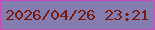 文字の大きさ：3、枠の色：cc4bba、背景の色：857daf、文字の色：781a0d 無料ブログパーツのブログ時計