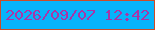 文字の大きさ：1、枠の色：cc4c27、背景の色：07b4fa、文字の色：a835a8 無料ブログパーツのブログ時計