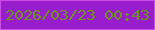 文字の大きさ：5、枠の色：cc4ce7、背景の色：981dcd、文字の色：6c951c 無料ブログパーツのブログ時計