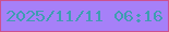 文字の大きさ：2、枠の色：cc518f、背景の色：a680f8、文字の色：3e9db1 無料ブログパーツのブログ時計